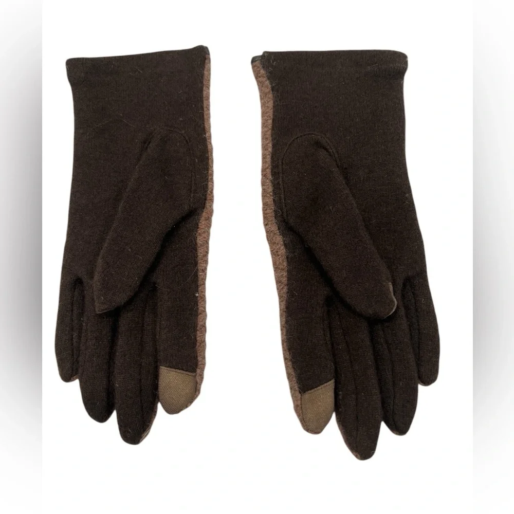 Angora Wool Brown Gloves size Small S with 4 Phone Tip Fingers. Beauty & comfort